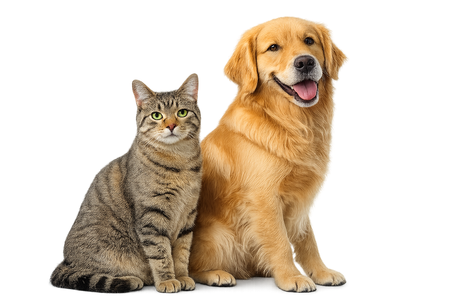 Happy cat and dog
